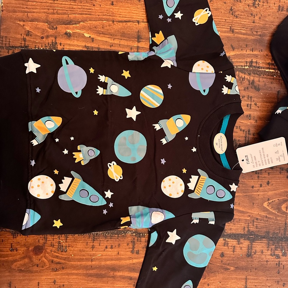 Space-Themed Black Sweatshirt